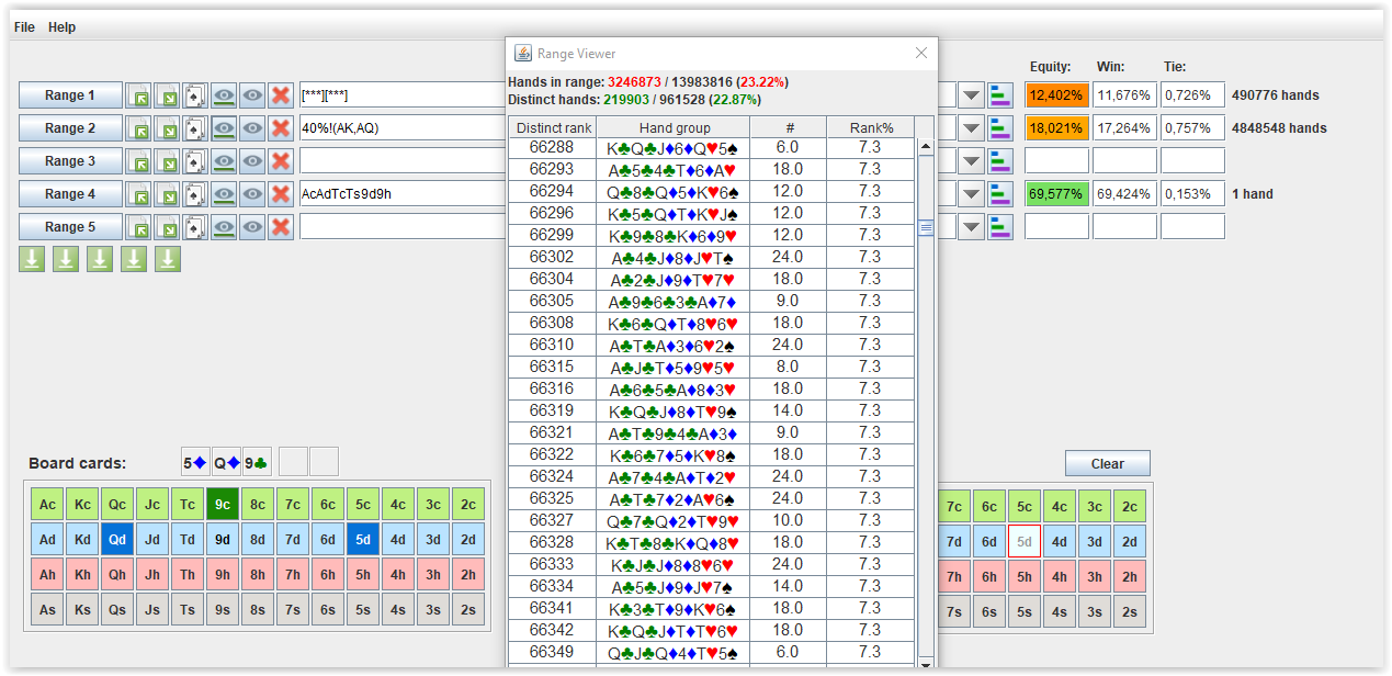 Multiway Equity Calculator