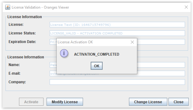 License key activation